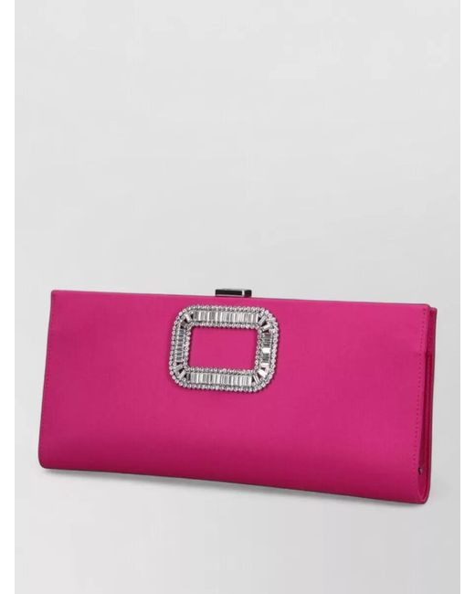 Roger Vivier Pink Silk Clutch Bag