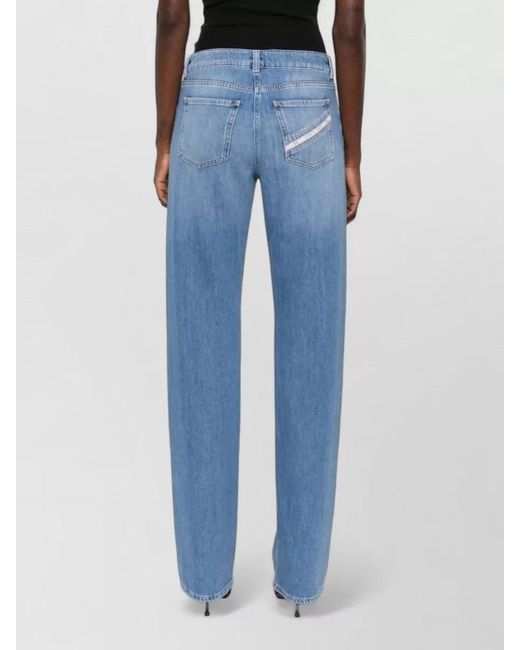 Elisabetta Franchi Blue Denim Wide-Leg Trousers