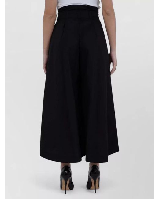 SIMONA CORSELLINI Black High Waist Ankle Length Belted Trousers
