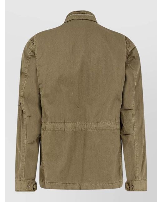 C P Company Green Cotton-Blend Sahariana Jacket for men