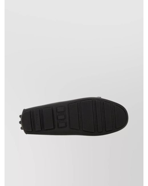Bally Black Leather Driver Loafers