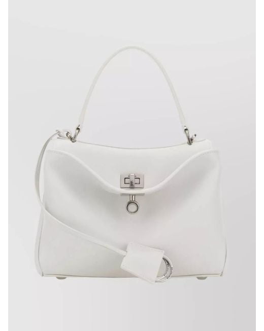 Balenciaga White Mini Rodeo Handbag Structured Shape