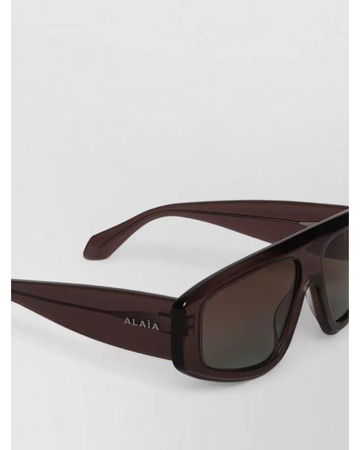 Alaïa Gray Aviator Shield Square Mask Sunglasses