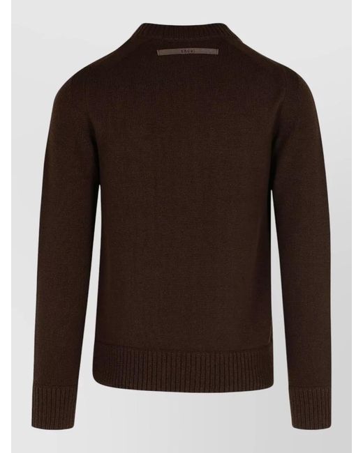 Sacai Brown Wool Sweater Jacket for men