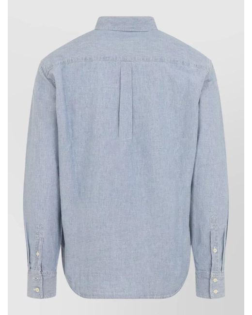 Céline Blue Loose Cotton Shirt for men