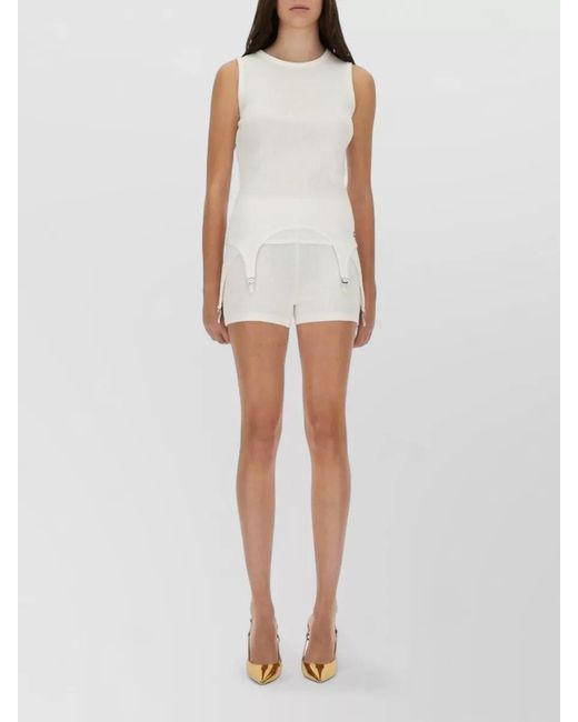 Jean Paul Gaultier White Cotton Ribbed Sleeveless Tank Top