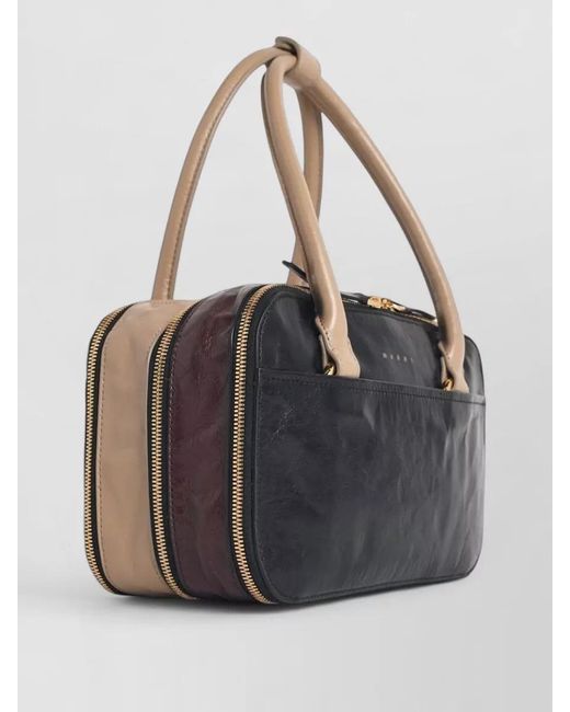 Marni Black Small Calfskin Leather Shoulder Bag