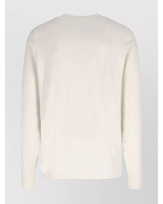 Rick Owens Natural V Neck Sweater Ribbed Cuffs Long Sleeves for men