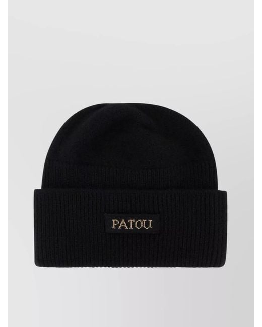 Patou Black Ribbed Beanie