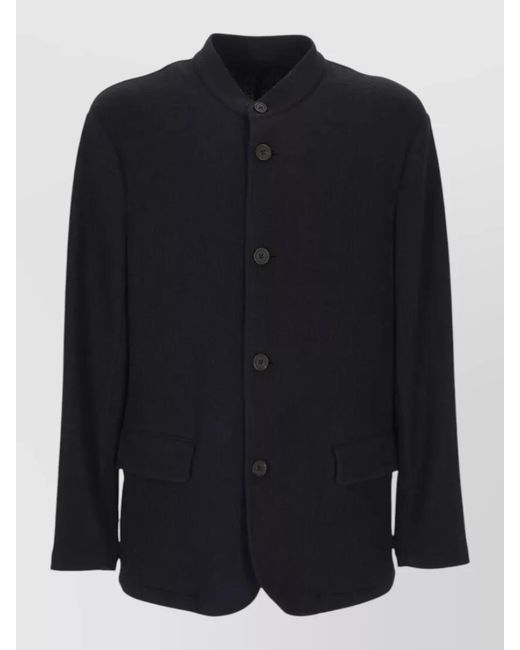 Emporio Armani Blue Single-Breasted Coat for men