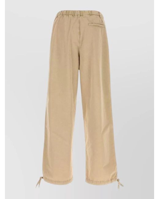 Ferragamo Natural Cotton Blend Trousers Back And Side Pockets for men