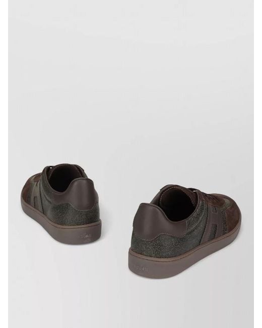 Hogan Brown Urban Lace Up Leather Suede Sneakers for men