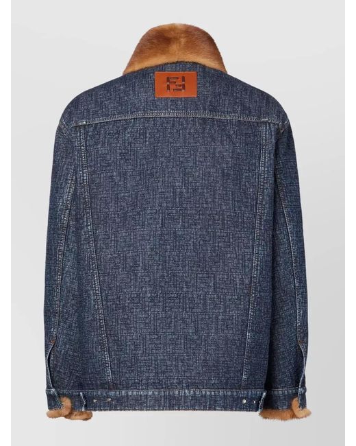Fendi Blue Padded Denim Jacket