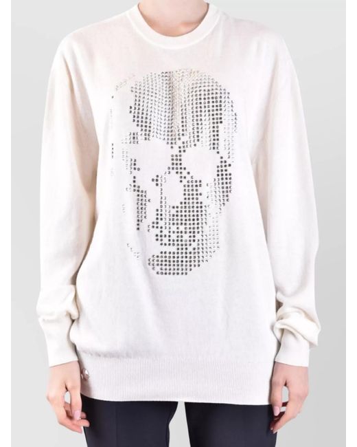Philipp Plein White Cashmere-Blend Jumper