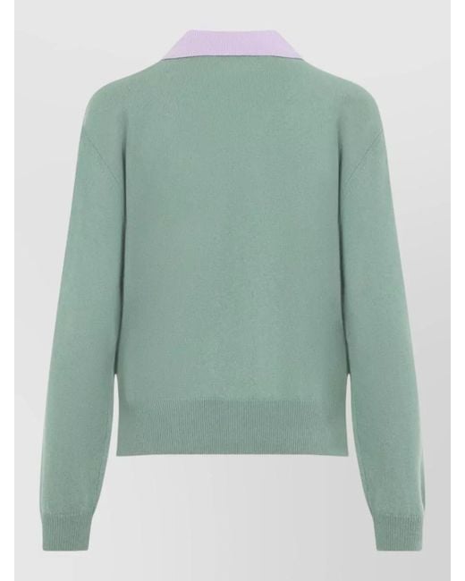 Marni Green Cashmere Turtleneck Sweater