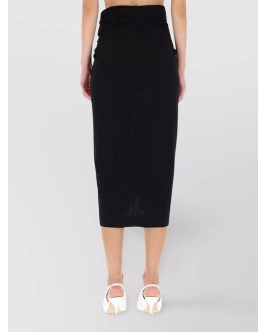 Dries Van Noten Black Cotton Draped Skirt