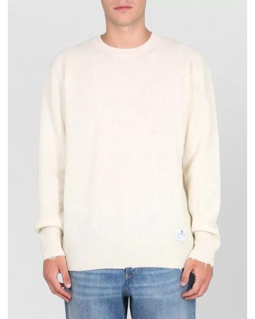 Department 5 Blue Crew Neck Choker Knit Sweater Long Sleeves for men