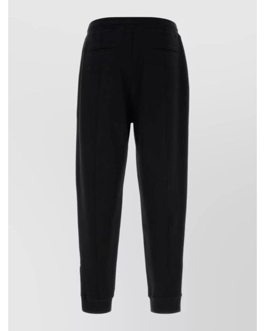 Brunello Cucinelli Black Cotton Blend Track Pants for men