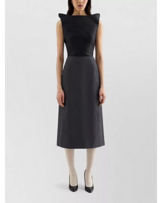 Jil Sander Blue Silk Wool Sleeveless Cropped Top