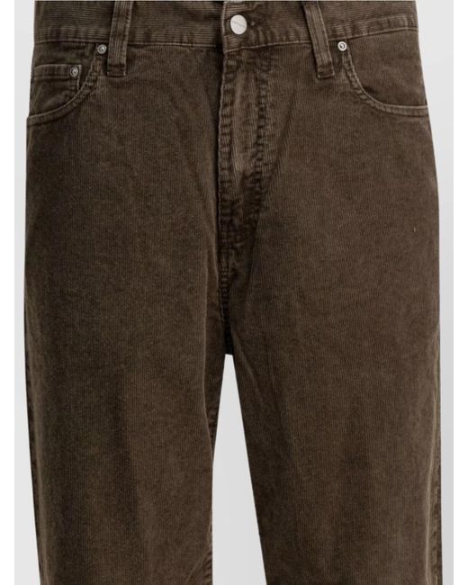 Carhartt Brown Velvet Straight-Leg Trousers for men