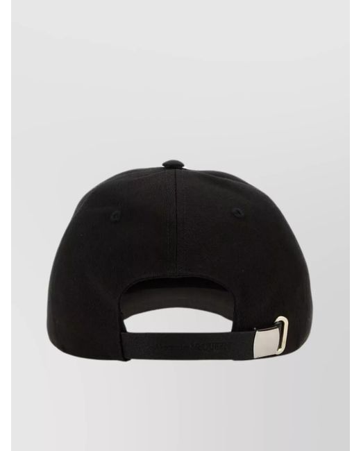 McQueen Black Cotton Logo Baseball Cap for men