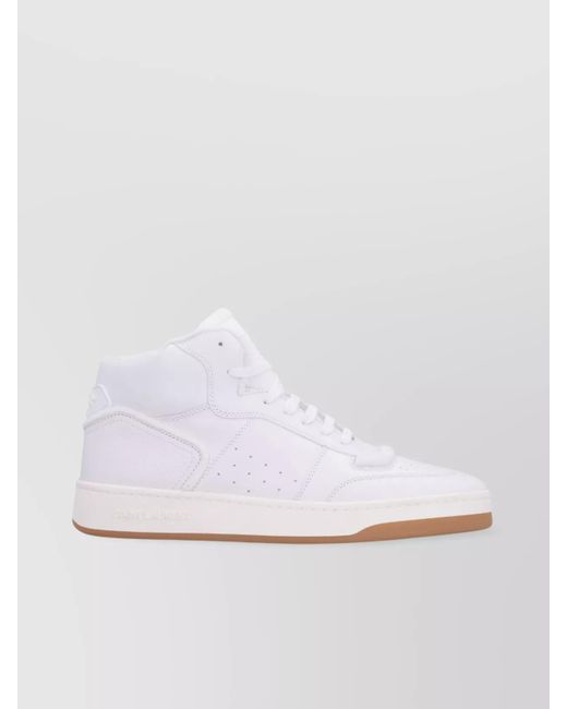 Saint Laurent White Mid-Top Sneaker for men