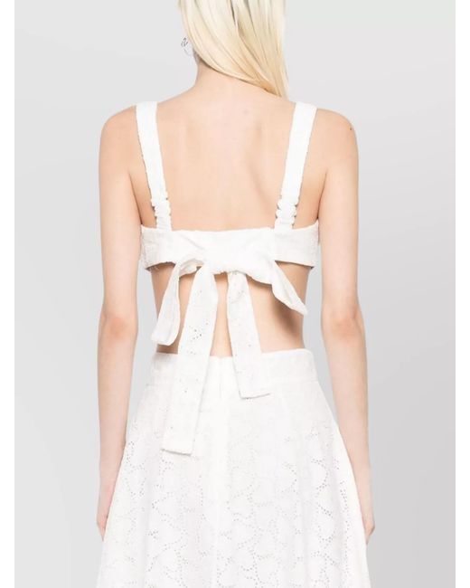 Zimmermann White Bow Detail Cotton Bralette