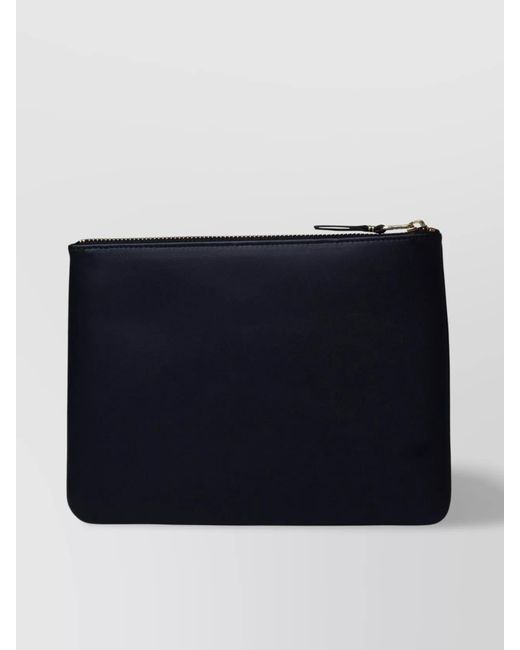 Comme des Garçons Blue Leather Zip Wallet for men