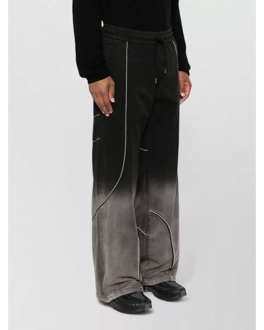 Off-White c/o Virgil Abloh Gray Slouchy Trackpants Wide Leg Ombre Stitching for men