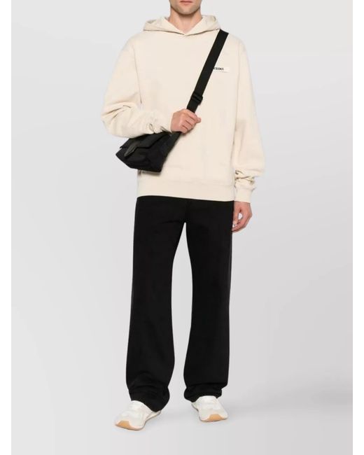 Jacquemus Black Straight Denim Pants Featuring Belt Loops for men