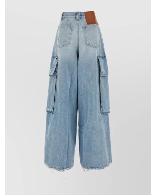 Palm Angels Blue Denim Flared-Leg Jeans