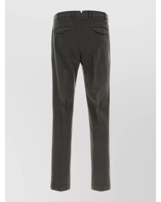 PT Torino Gray Stretch Cotton Tailored Pants Belt Loops for men