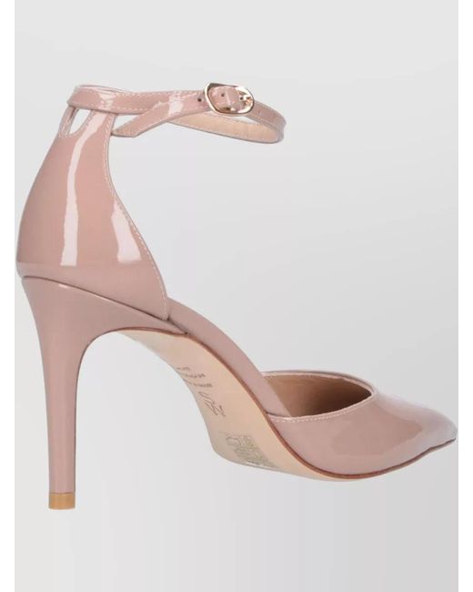Stuart Weitzman Pink Heel Sandals Ankle Strap Patent Pointed Toe