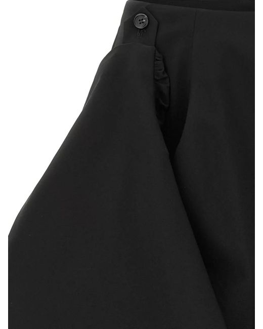 Comme des Garçons Black Wool Asymmetric Draped Skirt