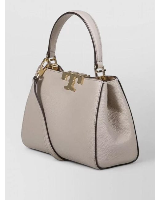 Tory Burch Gray Shoulder Bag Detachable Strap Top Handle
