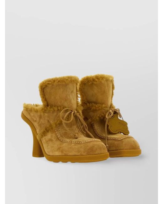 Burberry Natural Suede Highland 90 Mules