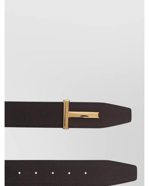Tom Ford Gray Calf Leather Reversible Belt for men