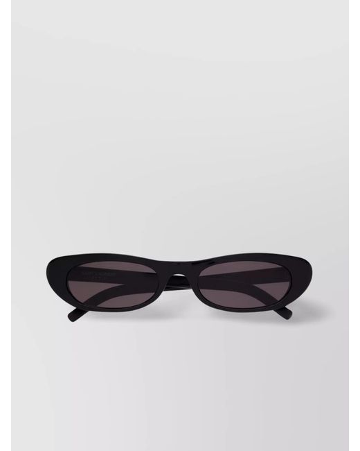 Saint Laurent Black Oval Cat-Eye Sunglasses Temples Engraved