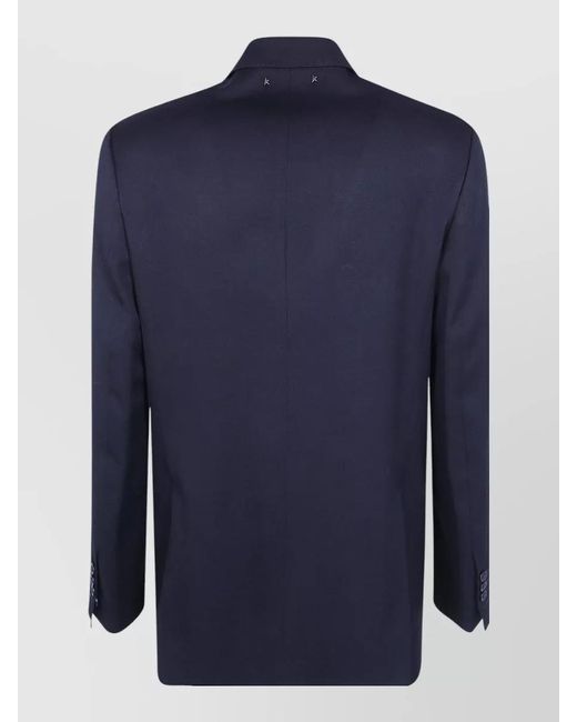 Golden Goose Deluxe Brand Blue Double Breasted Blazer Message Lining for men