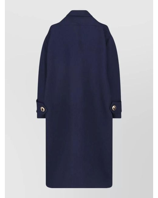 Balenciaga Blue Wool Double Breasted Coat