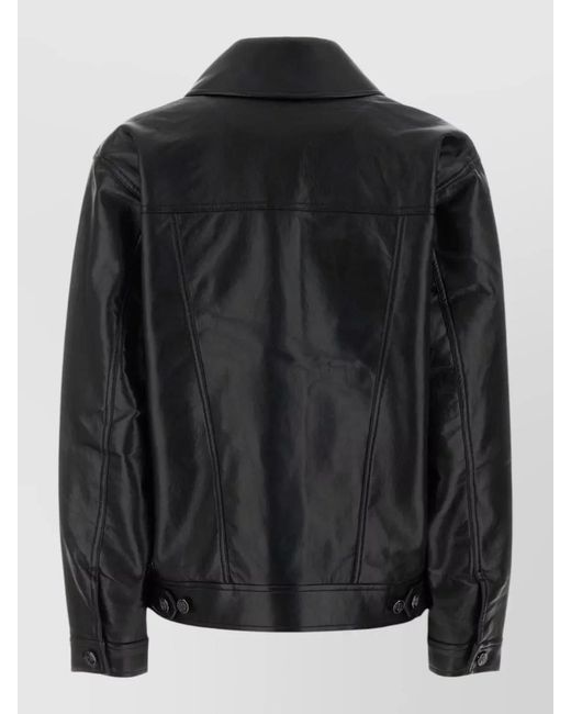 Anine Bing Black Rory Leather Jacket Casual Style Collar