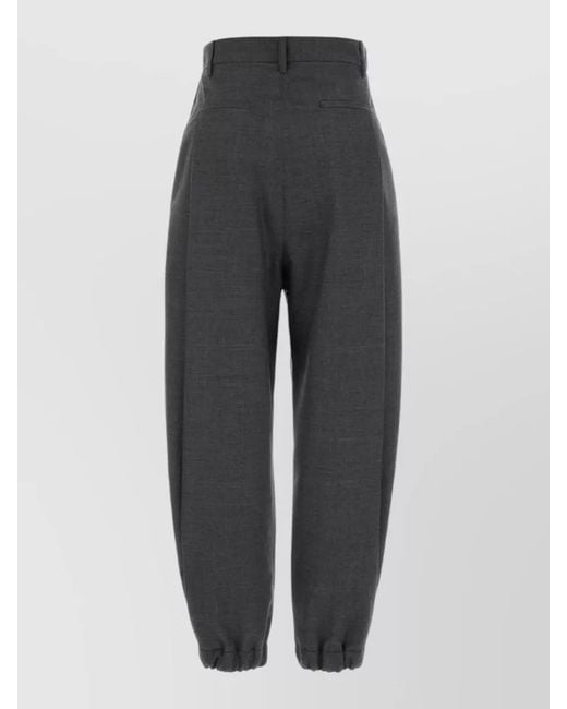 Moschino Gray High Waisted Wool Pants Tailored Pleated
