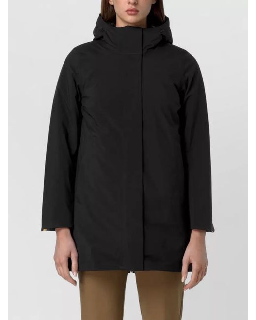 K-Way Black Mathiel Hooded Long Padded Jacket