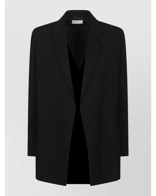 The Row Black Devlin Tailored Jacket Notch Lapel Longline