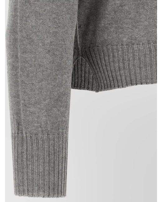 Ma'ry'ya Gray Cashmere Cotton Crew Neck Knit Sweater for men