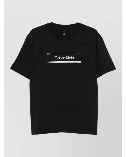 Calvin Klein Black Graphic Logo T-Shirt Crew Neck Style for men