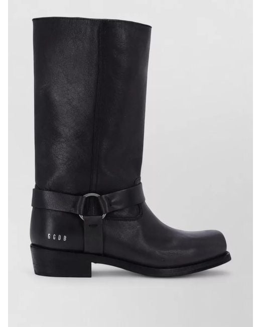 Golden Goose Deluxe Brand Black Block Heel Mid Calf Square Toe Boots