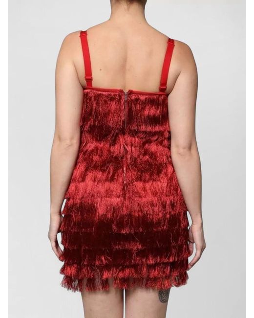 Dolce & Gabbana Red Silk Lace Sleeveless Mini Dress