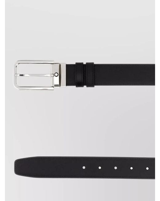 Montblanc Black Reversible Leather Belt Adjustable Formal Style for men