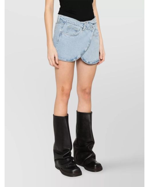 Coperni Blue Denim Asymmetric Mini Skirt